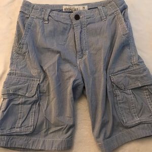 Cool Blue with White Stripes Khaki Shorts - AERO